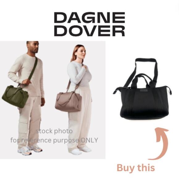 DAGNE DOVER unisex black LANDON NEOPRENE CARRYALL BAG - Picture 1 of 16